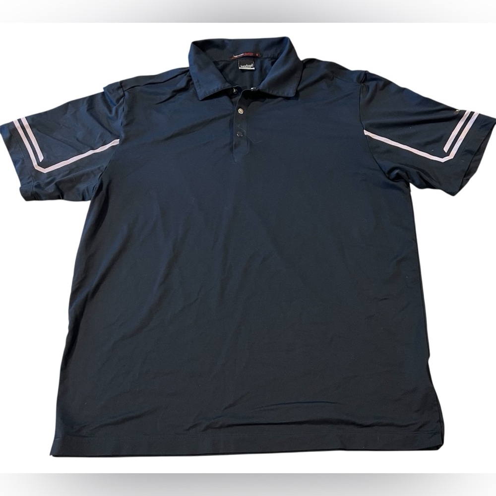 Nike Drip-Fit‎ Mens Tiger Woods Collection Polo Size Large Snap Buttons Black